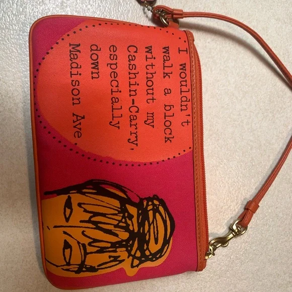 Coach Graphic Pink and Orange Wristlet - Picture 2 of 9